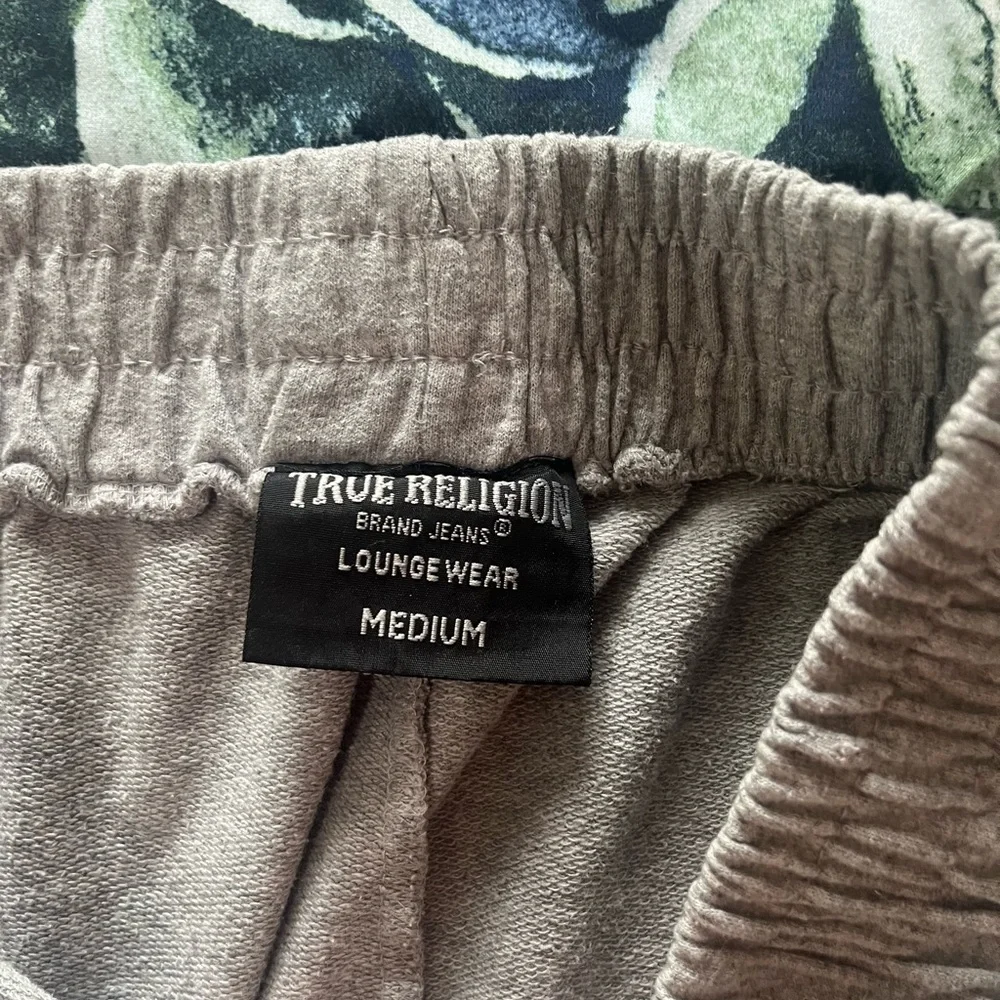 TRUE RELIGION Men's Gray Joggers Lounge‎ Wear Logo Print Size Medium